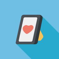 Valentine's Day photo frame flat icon with long shadow eps10