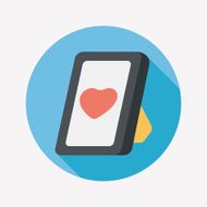 Valentine's Day photo frame flat icon with long shadow eps10 N3