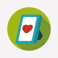 Valentine's Day photo frame flat icon with long shadow eps10 N4