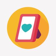 Valentine's Day photo frame flat icon with long shadow eps10 N5
