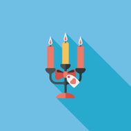 Valentine's Day candle flat icon with long shadow eps10 N27