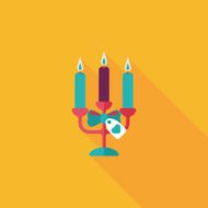 Valentine's Day candle flat icon with long shadow eps10 N29