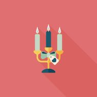 Valentine's Day candle flat icon with long shadow eps10 N30
