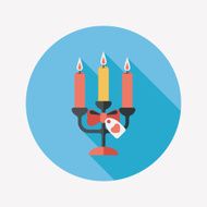 Valentine's Day candle flat icon with long shadow eps10 N31