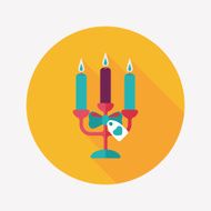 Valentine's Day candle flat icon with long shadow eps10 N33