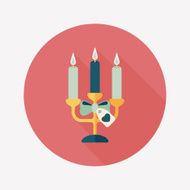 Valentine's Day candle flat icon with long shadow eps10 N34
