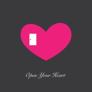 door in heart vector illustration eps10