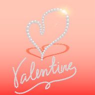 background with heart made of pearls on Valentine's Day N2