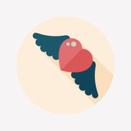 Valentine's Day love heart flat icon with long shadow eps10 N32