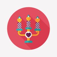 Valentine's Day candle flat icon with long shadow eps10 N41