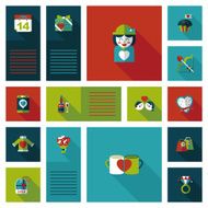 Valentineâs Day ui flat design background set eps10 N3