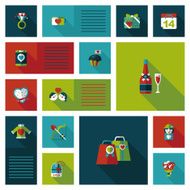 Valentineâs Day ui flat design background set eps10 N6