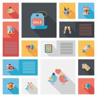Valentineâs Day ui flat design background set eps10 N14