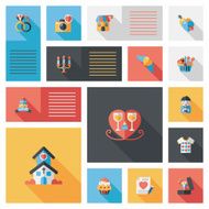 Valentineâs Day ui flat design background set eps10 N16