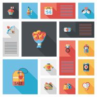 Valentineâs Day ui flat design background set eps10 N21