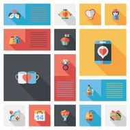 Valentineâs Day ui flat design background set eps10 N24