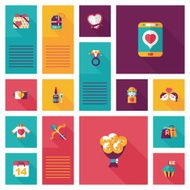 Valentineâs Day ui flat design background set eps10 N27