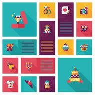 Valentineâs Day ui flat design background set eps10 N28