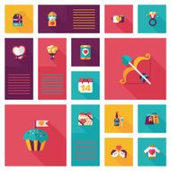 Valentineâs Day ui flat design background set eps10 N30