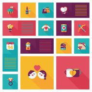 Valentineâs Day ui flat design background set eps10 N33