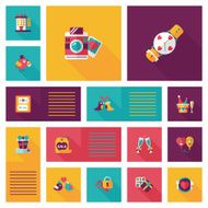 Valentineâs Day ui flat design background set eps10 N35