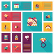Valentineâs Day ui flat design background set eps10 N36