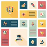 Valentineâs Day ui flat design background set eps10 N40