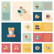 Valentineâs Day ui flat design background set eps10 N44