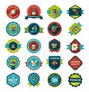 Valentineâs Day badge flat banner design background set eps10