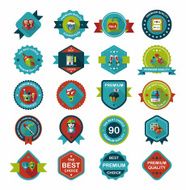 Valentineâs Day badge flat banner design background set eps10 N2