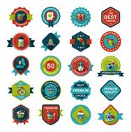 Valentineâs Day badge flat banner design background set eps10 N4