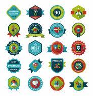 Valentineâs Day badge flat banner design background set eps10 N6