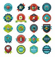 Valentineâs Day badge flat banner design background set eps10 N8