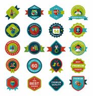 Valentineâs Day badge flat banner design background set eps10 N9