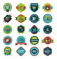 Valentineâs Day badge flat banner design background set eps10 N10