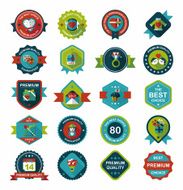 Valentineâs Day badge flat banner design background set eps10 N12