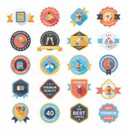 Valentineâs Day badge flat banner design background set eps10 N14