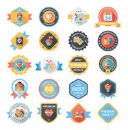 Valentineâs Day badge flat banner design background set eps10 N15