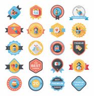 Valentineâs Day badge flat banner design background set eps10 N17