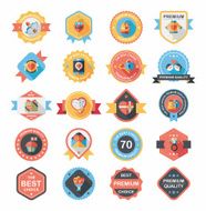 Valentineâs Day badge flat banner design background set eps10 N18