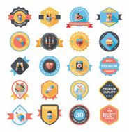 Valentineâs Day badge flat banner design background set eps10 N20