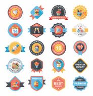 Valentineâs Day badge flat banner design background set eps10 N24