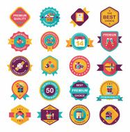 Valentineâs Day badge flat banner design background set eps10 N27