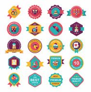 Valentineâs Day badge flat banner design background set eps10 N31