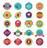 Valentineâs Day badge flat banner design background set eps10 N33