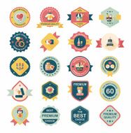 Valentineâs Day badge flat banner design background set eps10 N37