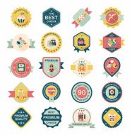 Valentineâs Day badge flat banner design background set eps10 N38