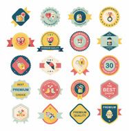 Valentineâs Day badge flat banner design background set eps10 N39