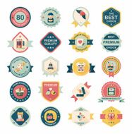 Valentineâs Day badge flat banner design background set eps10 N40