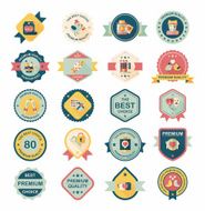 Valentineâs Day badge flat banner design background set eps10 N44